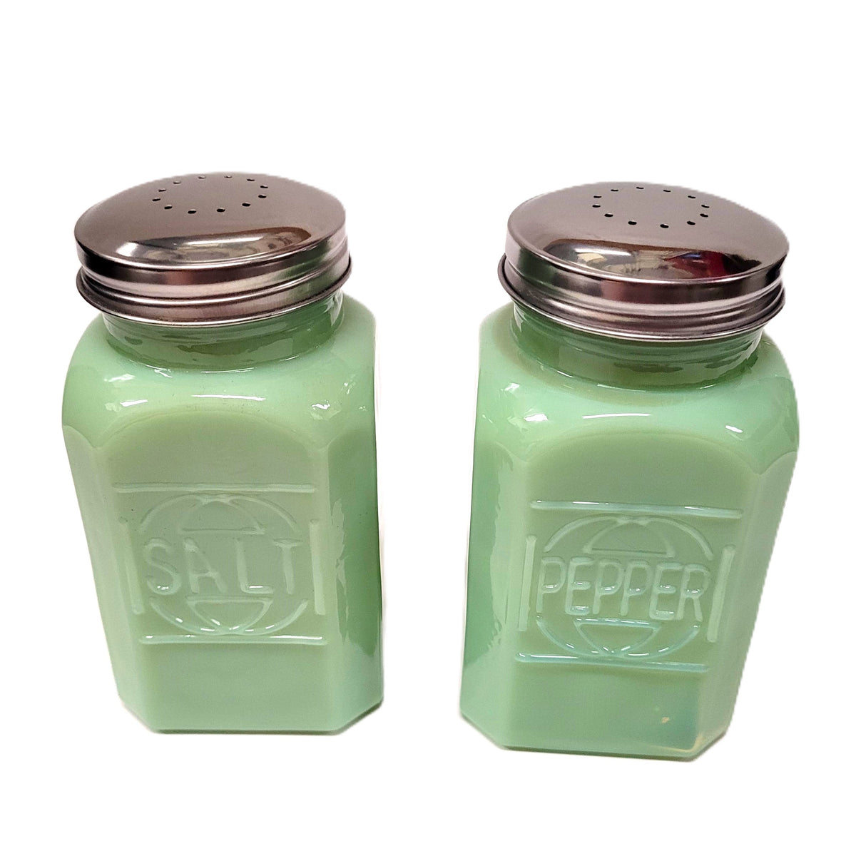 Jadeite Salt and Pepper Shakers – The Village Merc.