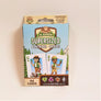 The front of Jr. Ranger Supersized Playing Cards box with illustrations of the Q (ueen) and K (ing) cards depicting caricatures of female and male rangers.