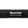 Closed cylinder of Nourish Under eye treatment. White type of the black label, resting flat on its back on a white background.