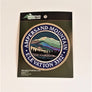 Single patch with a navy circle border and white embroidered text reading AMPERSAND MOUNTAIN ELEVATION 3352, with mountain scene embroidered in circle in a circle.