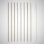 8 stainless steel straws standing upright next to the straw cleaner.