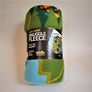 Fleece throw rolled up with label around it saying ADK MAP SNUGGLE FLEECE. Iconic Adirondack map featured on label.