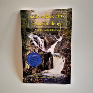 Book cover featuring a colorful photo of one of the Adirondack Falls Challenges