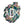 Decal of the Adirondack Park boundaries in navy floral with white ADK lettering centered.