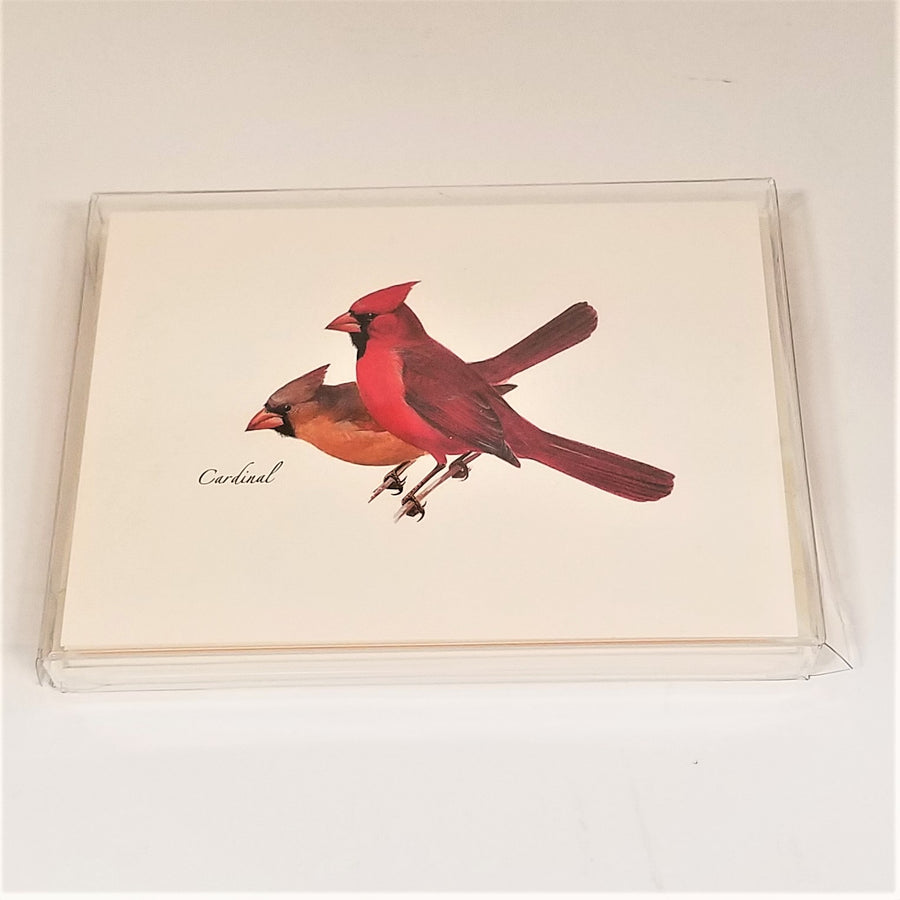 Front of the Cardinal card packaging with two cardinals depicted on the cover card.