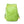 Green compact backpack fully open with yellow zipper line at the top.