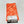 Rectangular folded bandana from the reverse side with the label on the bottom. Depicted are the listings of Mountains and their elevations on the orange backdrop.