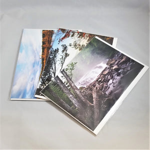 3 Adirondack photo cards by Barry Lobdell fanned out with Buttermilk Falls on top