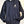 Blue pullover hoodie hanging with white Eagle Island logo seen on right side. End of long sleeve folded into center pouch pocket.