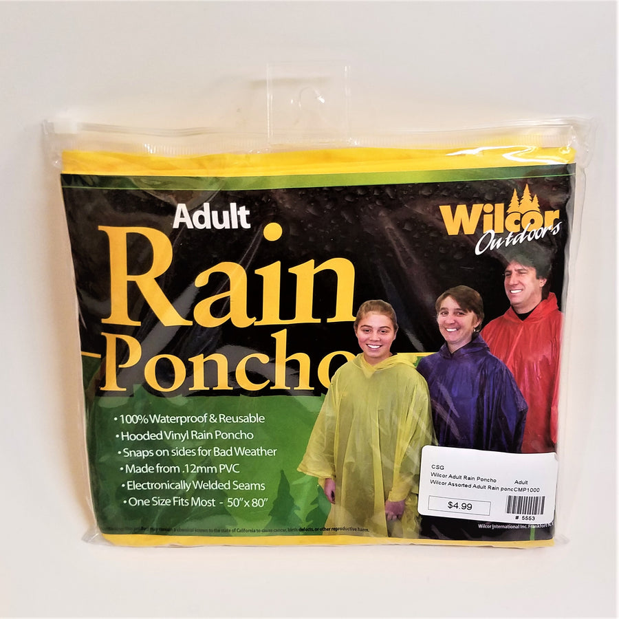 Adult Yellow Rain Poncho front of package