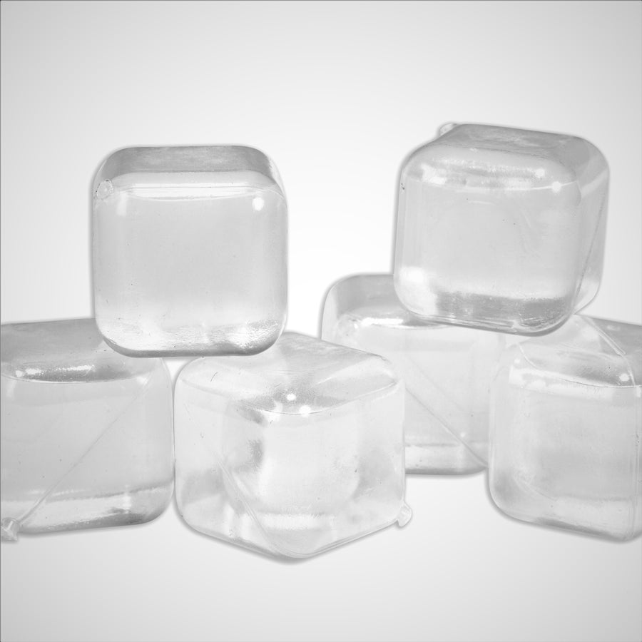 Six reusable cubes  seen outside of the packaging.