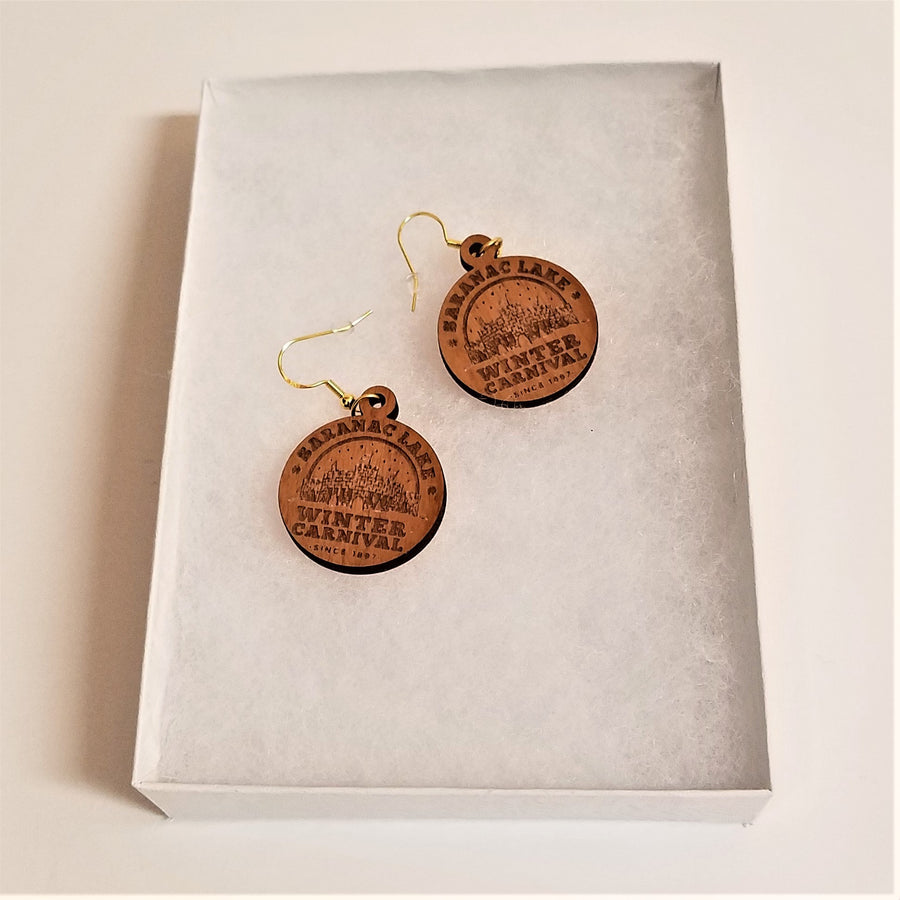 Saranac Lake Winter Carnival Round Earrings